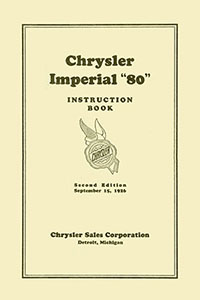1927 Chrysler 80 Imperial Manual